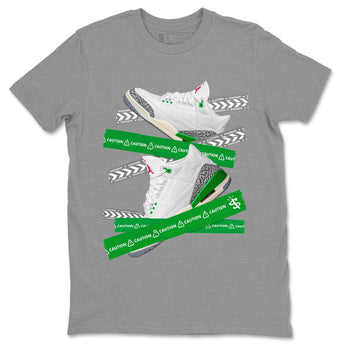 Jordan 3 Lucky Green Sneaker Match Tees Caution Tape Sneaker Tees Jordan 3 Lucky Green Sneaker Release Tees Unisex Shirts