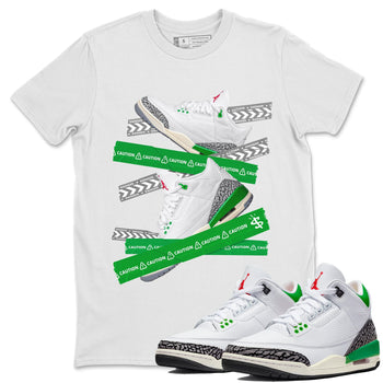 Jordan 3 Lucky Green Sneaker Match Tees Caution Tape Sneaker Tees Jordan 3 Lucky Green Sneaker Release Tees Unisex Shirts