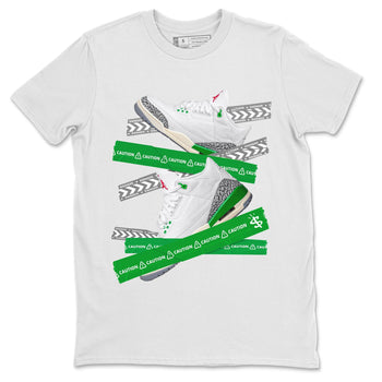 Jordan 3 Lucky Green Sneaker Match Tees Caution Tape Sneaker Tees Jordan 3 Lucky Green Sneaker Release Tees Unisex Shirts