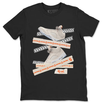 Air Jordan 5 Craft Sneaker Match Tees Caution Tape Sneaker Tees Air Jordan 5 Craft Shirt Unisex Shirts Black 2