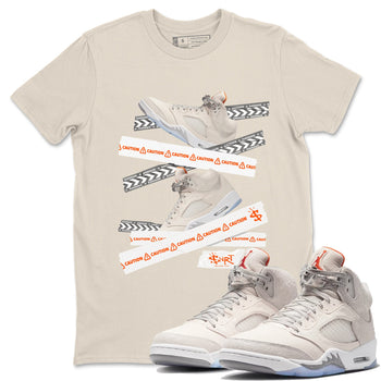 Air Jordan 5 Craft Sneaker Match Tees Caution Tape Sneaker Tees Air Jordan 5 Craft Shirt Unisex Shirts Natural 1