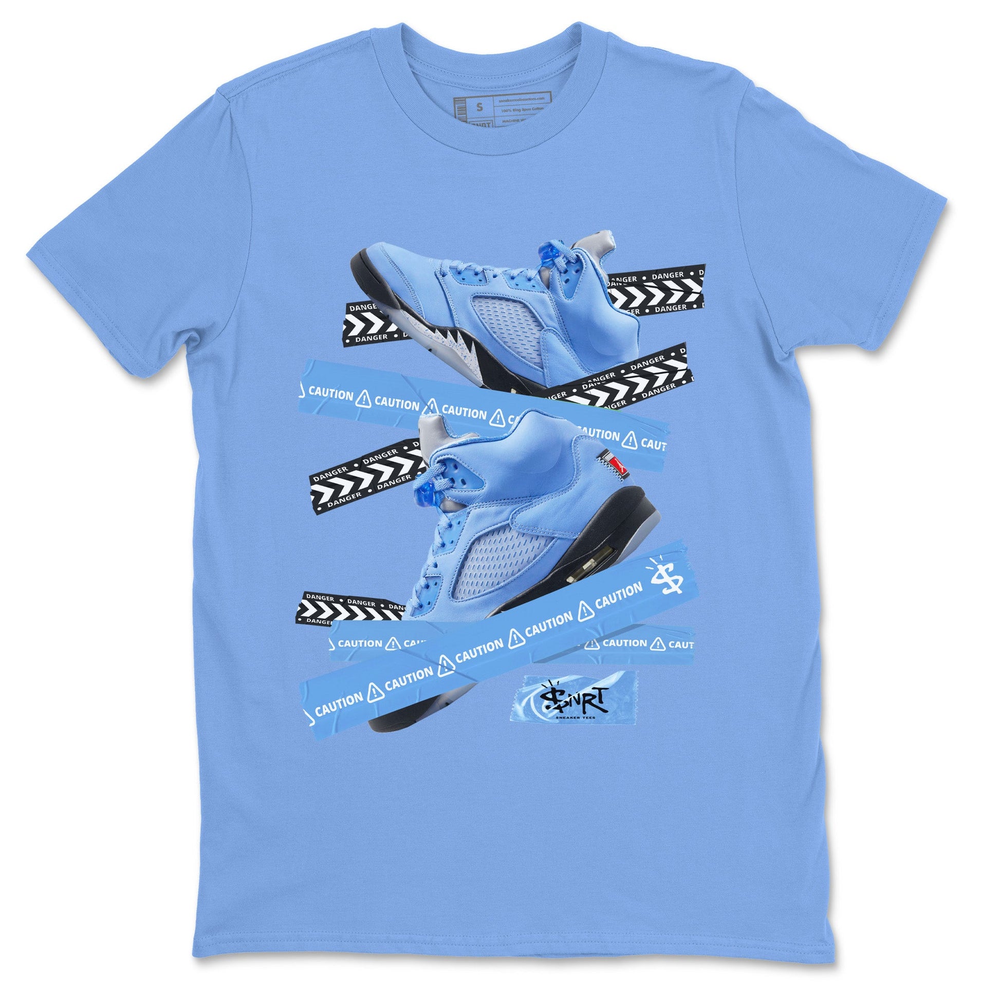 Jordan 5 UNC Jordan Shirts Caution Tape Sneaker Tees Air Jordan 5 UNC SNRT Sneaker Tees Unisex Shirts Carolina Blue 2