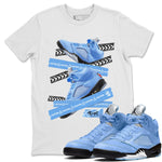 Jordan 5 UNC Jordan Shirts Caution Tape Sneaker Tees Air Jordan 5 UNC SNRT Sneaker Tees Unisex Shirts White 1