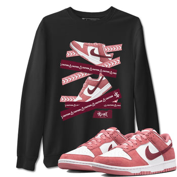 Dunk Valentine's Day shirt to match jordans Caution Tape sneaker tees Dunks Valentine's Day SNRT sneaker Release Tees unisex cotton Black 1 crew neck shirt