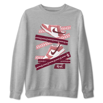 Dunk Valentine's Day shirt to match jordans Caution Tape sneaker tees Dunks Valentine's Day SNRT sneaker Release Tees unisex cotton Heather Grey 2 crew neck shirt
