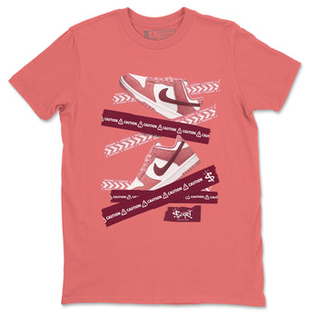 Dunk Valentine's Day shirt to match jordans Caution Tape sneaker tees Dunks Valentine's Day SNRT sneaker Release Tees unisex cotton Coral 2 crew neck shirt