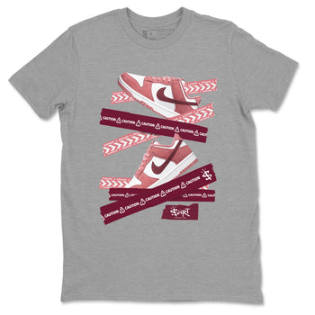 Dunk Valentine's Day shirt to match jordans Caution Tape sneaker tees Dunks Valentine's Day SNRT sneaker Release Tees unisex cotton Heather Grey 2 crew neck shirt