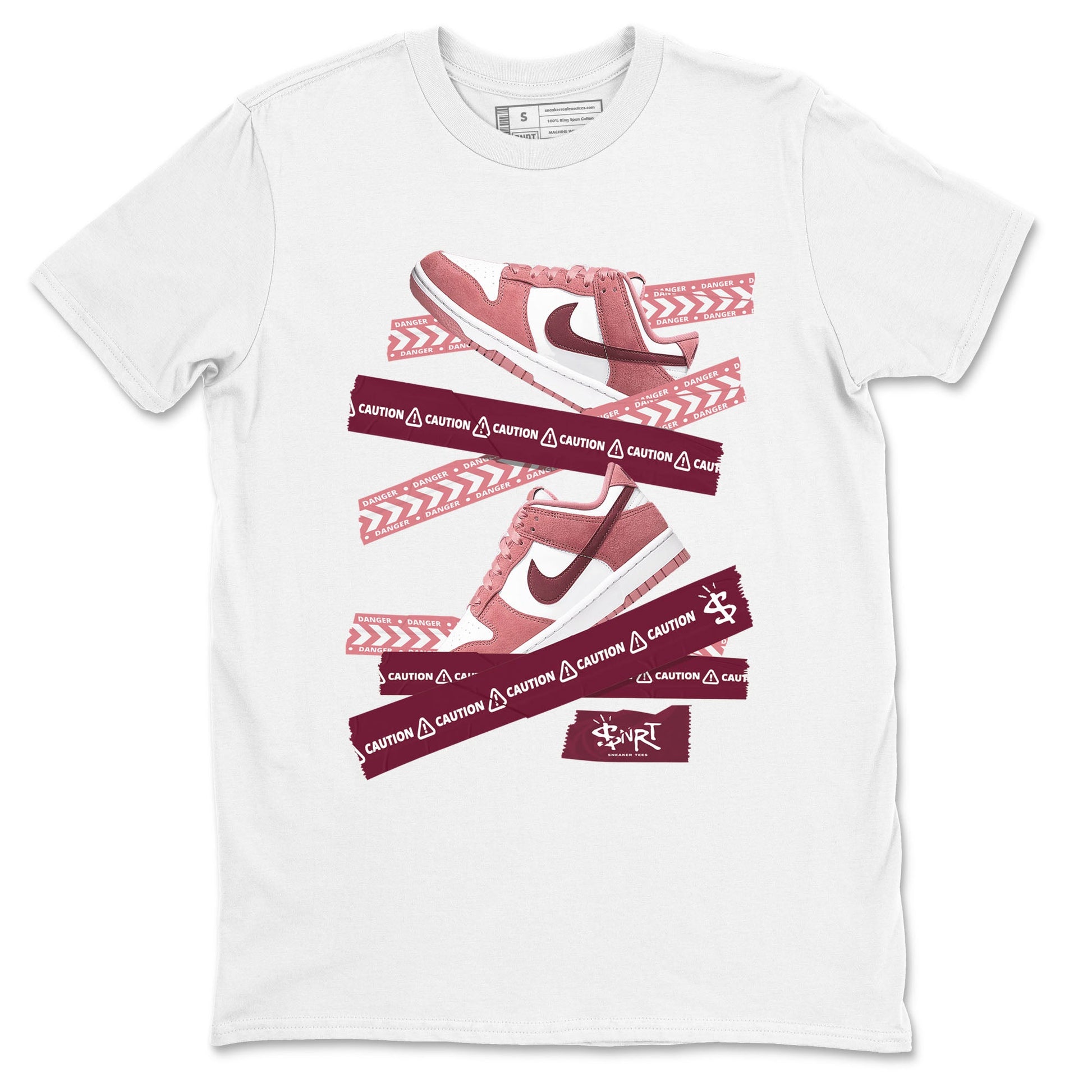 Dunk Valentine's Day shirt to match jordans Caution Tape sneaker tees Dunks Valentine's Day SNRT sneaker Release Tees unisex cotton White 2 crew neck shirt