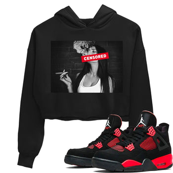 Jordan 4 Red Thunder Sneaker Match Tees Censored Sneaker Tees Jordan 4 Red Thunder Sneaker Release Tees Women's Shirts
