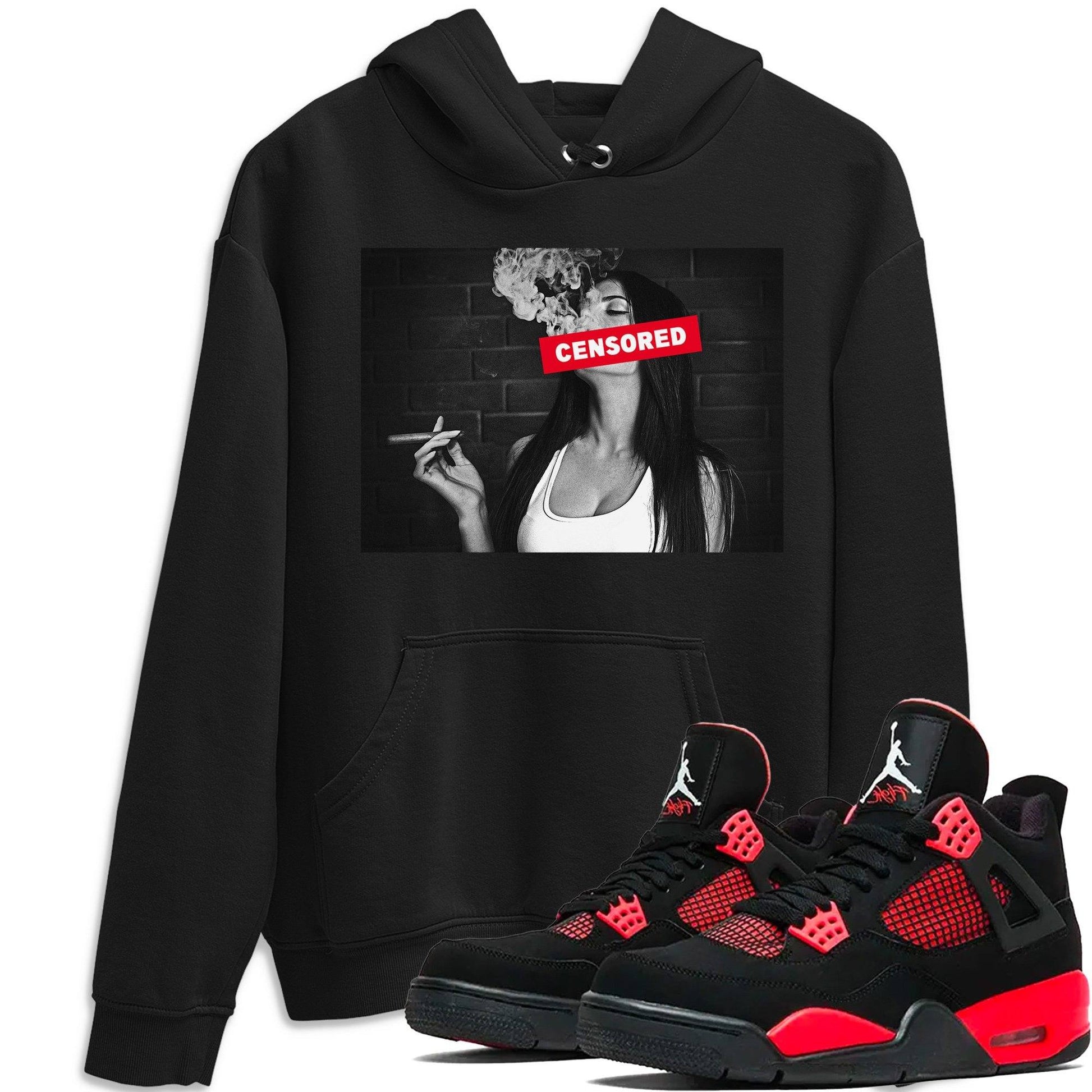 Jordan 4 Red Thunder Sneaker Match Tees Censored Sneaker Tees Jordan 4 Red Thunder Sneaker Release Tees Unisex Shirts