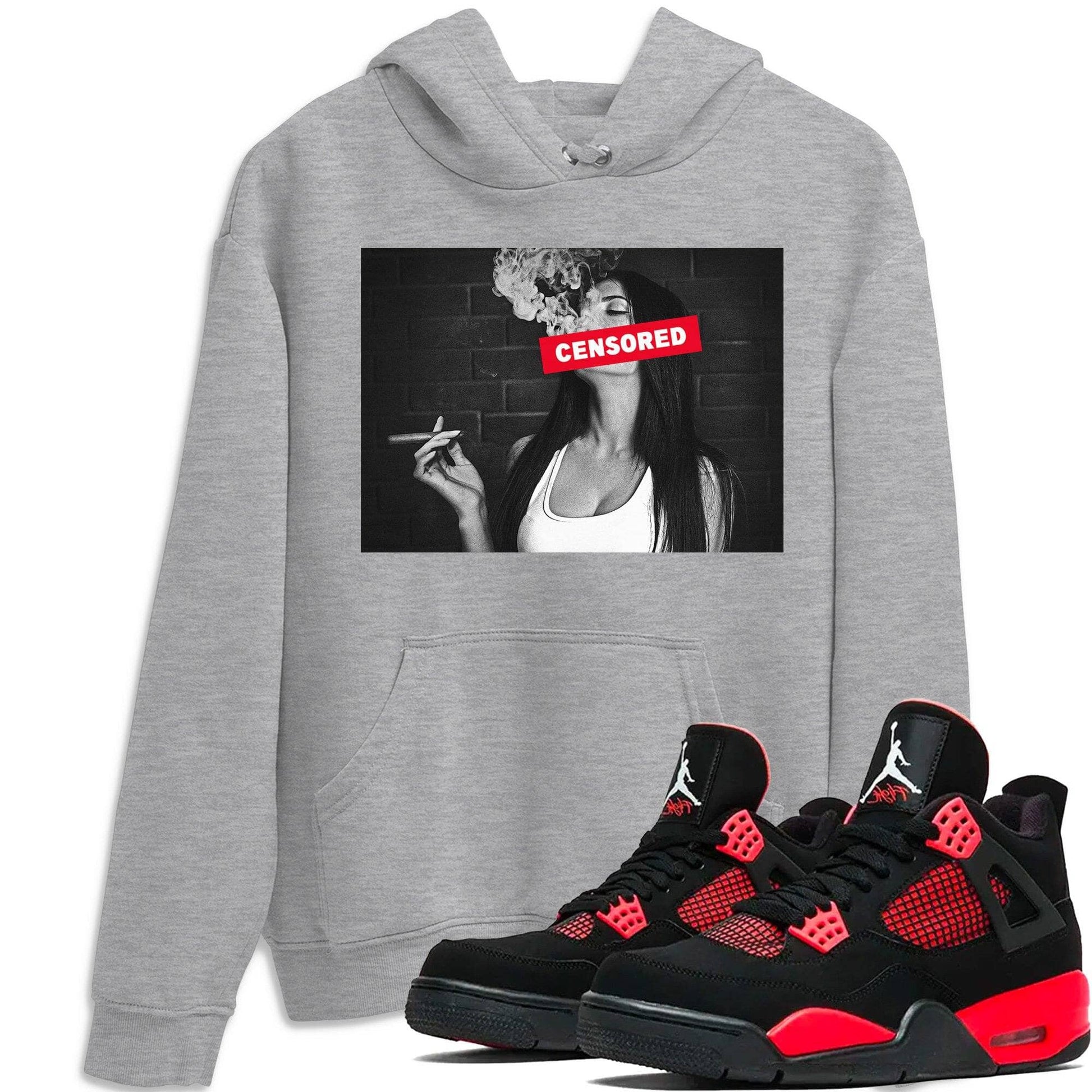 Jordan 4 Red Thunder Sneaker Match Tees Censored Sneaker Tees Jordan 4 Red Thunder Sneaker Release Tees Unisex Shirts