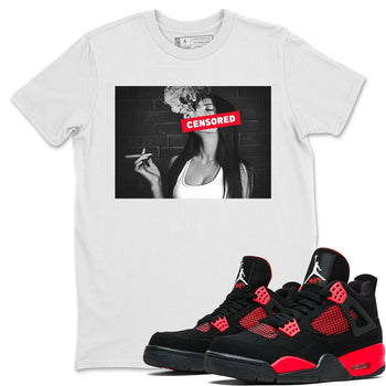 Jordan 4 Red Thunder Sneaker Match Tees Censored Sneaker Tees Jordan 4 Red Thunder Sneaker Release Tees Unisex Shirts
