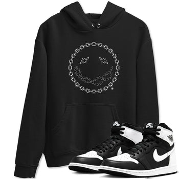 Air Jordan 1 High OG Black White shirt to match jordans Chain Smile sneaker tees 1s Black White SNRT Sneaker Release Tees Streetwear unisex cotton Black 1 crew neck shirt