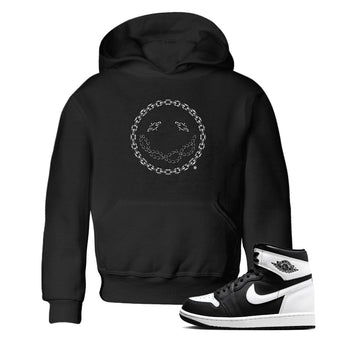 Air Jordan 1 High OG Black White shirt to match jordans Chain Smile sneaker tees 1s Black White SNRT Sneaker Release Tees Streetwear baby toddler Black 1 cotton Shirt