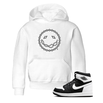 Air Jordan 1 High OG Black White shirt to match jordans Chain Smile sneaker tees 1s Black White SNRT Sneaker Release Tees Streetwear baby toddler White 1 cotton Shirt