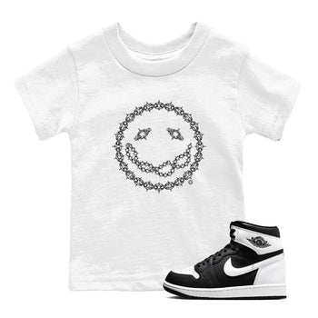 Air Jordan 1 High OG Black White shirt to match jordans Chain Smile sneaker tees 1s Black White SNRT Sneaker Release Tees Streetwear baby toddler White 1 cotton Shirt
