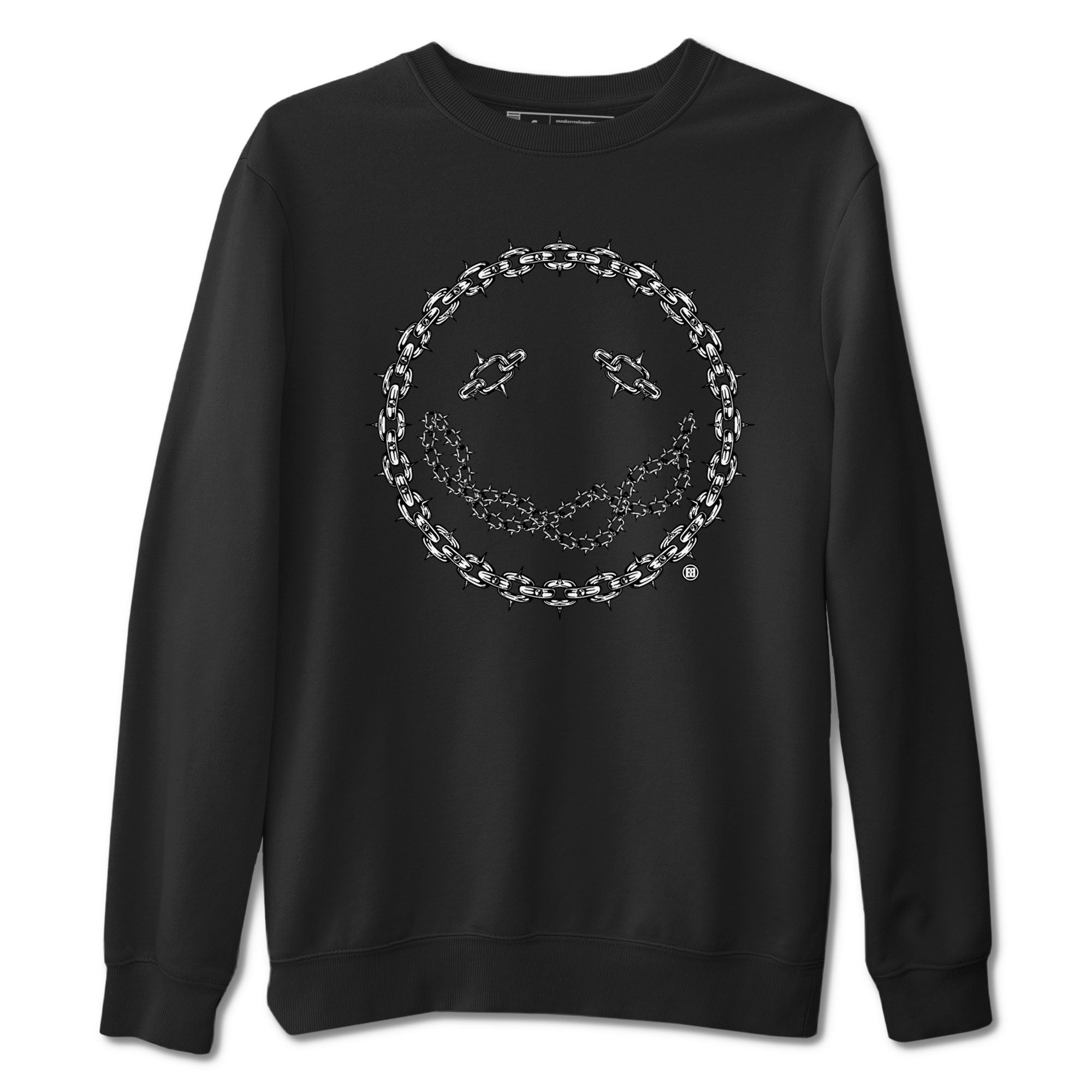 Air Jordan 1 High OG Black White shirt to match jordans Chain Smile sneaker tees 1s Black White SNRT Sneaker Release Tees Streetwear unisex cotton Black 2 crew neck shirt