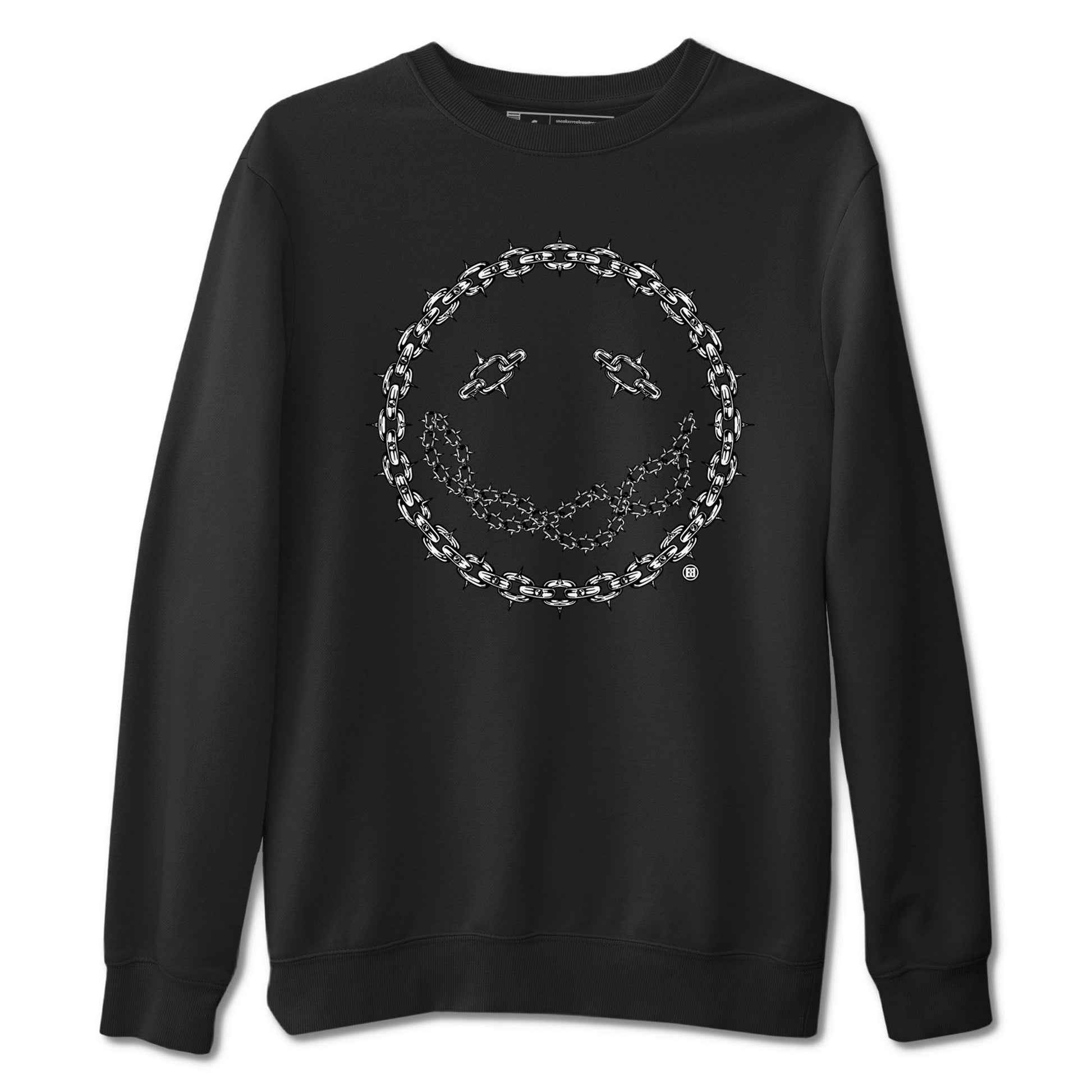 Air Jordan 1 High OG Black White shirt to match jordans Chain Smile sneaker tees 1s Black White SNRT Sneaker Release Tees Streetwear unisex cotton Black 2 crew neck shirt