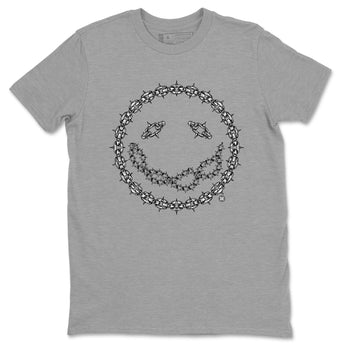 Air Jordan 1 High OG Black White shirt to match jordans Chain Smile sneaker tees 1s Black White SNRT Sneaker Release Tees Streetwear unisex cotton Heather Grey 2 crew neck shirt