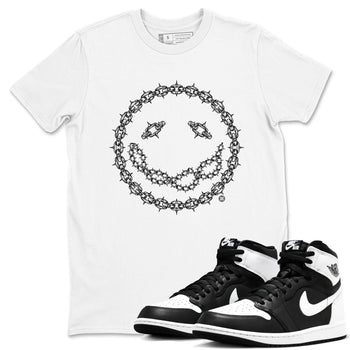 Air Jordan 1 High OG Black White shirt to match jordans Chain Smile sneaker tees 1s Black White SNRT Sneaker Release Tees Streetwear unisex cotton White 1 crew neck shirt