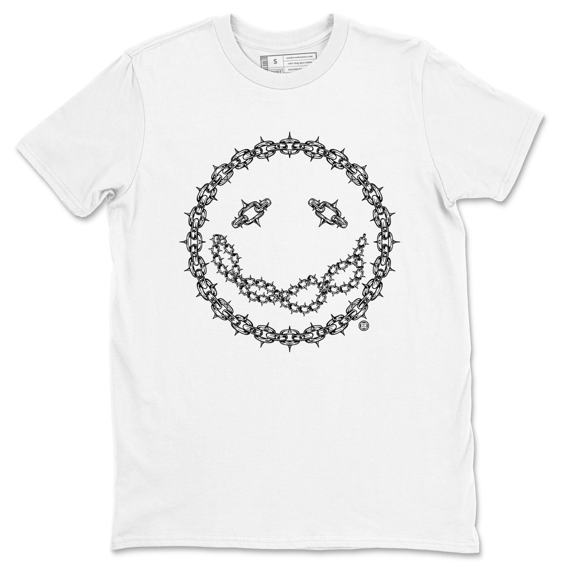 Air Jordan 1 High OG Black White shirt to match jordans Chain Smile sneaker tees 1s Black White SNRT Sneaker Release Tees Streetwear unisex cotton White 2 crew neck shirt