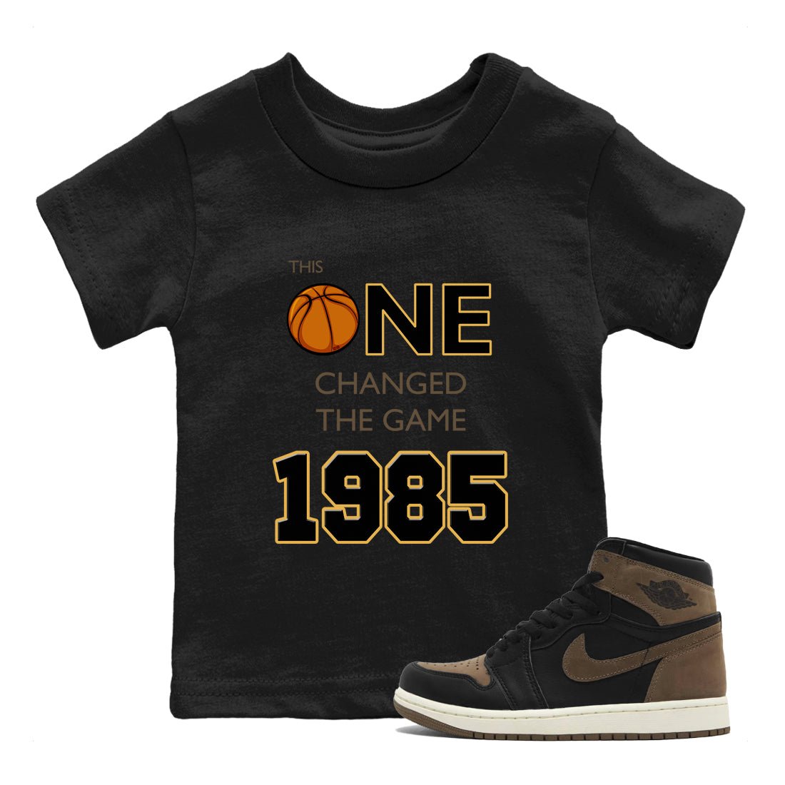 Air Jordan 1 Palomino shirt to match jordans Changed The Game sneaker tees Air Jordan 1 High OG Retro Palomino SNRT Sneaker Release Tees Baby Toddler Black 1 T-Shirt