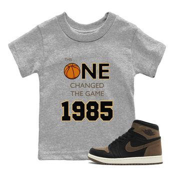 Air Jordan 1 Palomino shirt to match jordans Changed The Game sneaker tees Air Jordan 1 High OG Retro Palomino SNRT Sneaker Release Tees Baby Toddler Heather Grey 1 T-Shirt