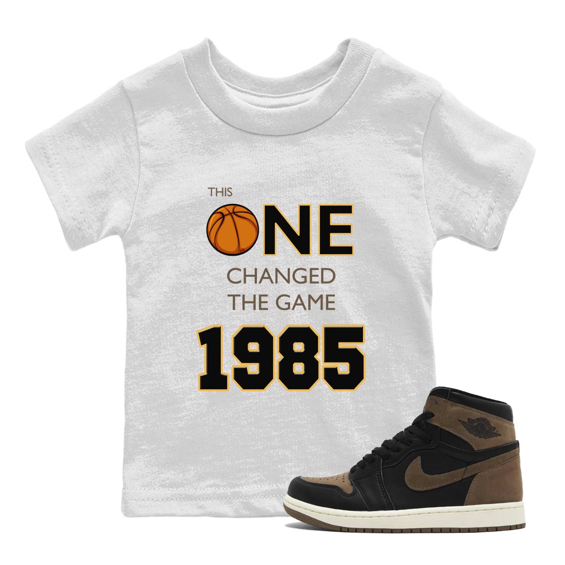 Air Jordan 1 Palomino shirt to match jordans Changed The Game sneaker tees Air Jordan 1 High OG Retro Palomino SNRT Sneaker Release Tees Baby Toddler White 1 T-Shirt