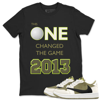 Air Jordan 1 Low X Travis Scott Golf Olive shirt to match jordans Changed The Game sneaker tees Air Jordan 1 Travis Scott Golf Olive SNRT Sneaker Release Tees Unisex Black 1 T-Shirt