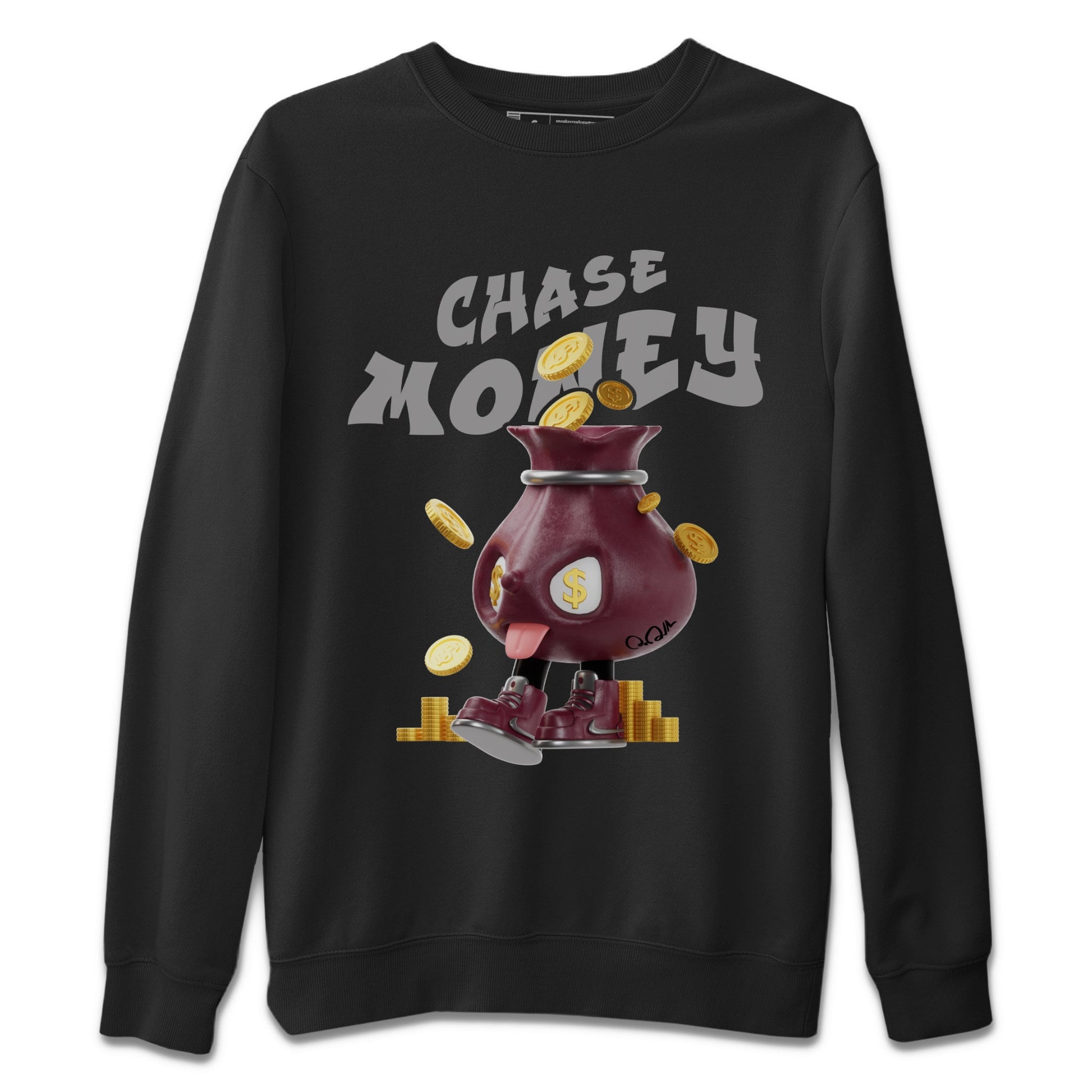 Air Jordan 5 Burgundy shirt to match jordans Chase Money sneaker tees AJ5 Burgundy SNRT Sneaker Release Tees Unisex Black 2 T-Shirt