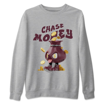 Air Jordan 5 Burgundy shirt to match jordans Chase Money sneaker tees AJ5 Burgundy SNRT Sneaker Release Tees Unisex Heather Grey 2 T-Shirt