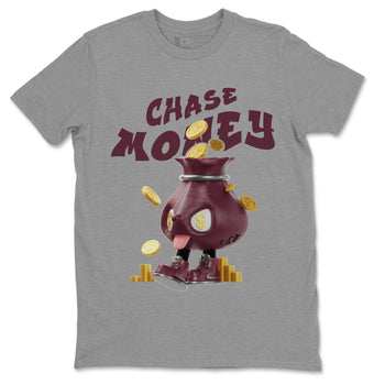 Air Jordan 5 Burgundy shirt to match jordans Chase Money sneaker tees AJ5 Burgundy SNRT Sneaker Release Tees Unisex Heather Grey 2 T-Shirt