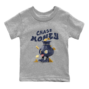 Air Jordan 5 Georgetown shirt to match jordans Chase Money sneaker tees AJ5 Georgetown SNRT Sneaker Release Tees Baby Toddler Heather Grey 2 T-Shirt