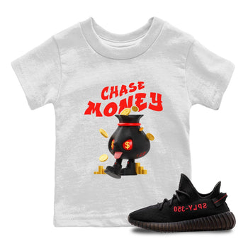 Yeezy 350 Bred shirt to match jordans Chase Money sneaker tees Adidas Yeezy 350 V2 Boost Bred SNRT Sneaker Release Tees Baby Toddler White 1 T-Shirt