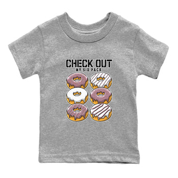 Air Jordan 1 Mauve shirt to match jordans Check Out My Six Pack sneaker tees AJ1 Mauve SNRT Sneaker Tees Sneaker Matching Clothing Brand Baby Toddler Heather Grey 2 T-Shirt