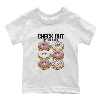 Air Jordan 1 Mauve shirt to match jordans Check Out My Six Pack sneaker tees AJ1 Mauve SNRT Sneaker Tees Sneaker Matching Clothing Brand Baby Toddler White 2 T-Shirt