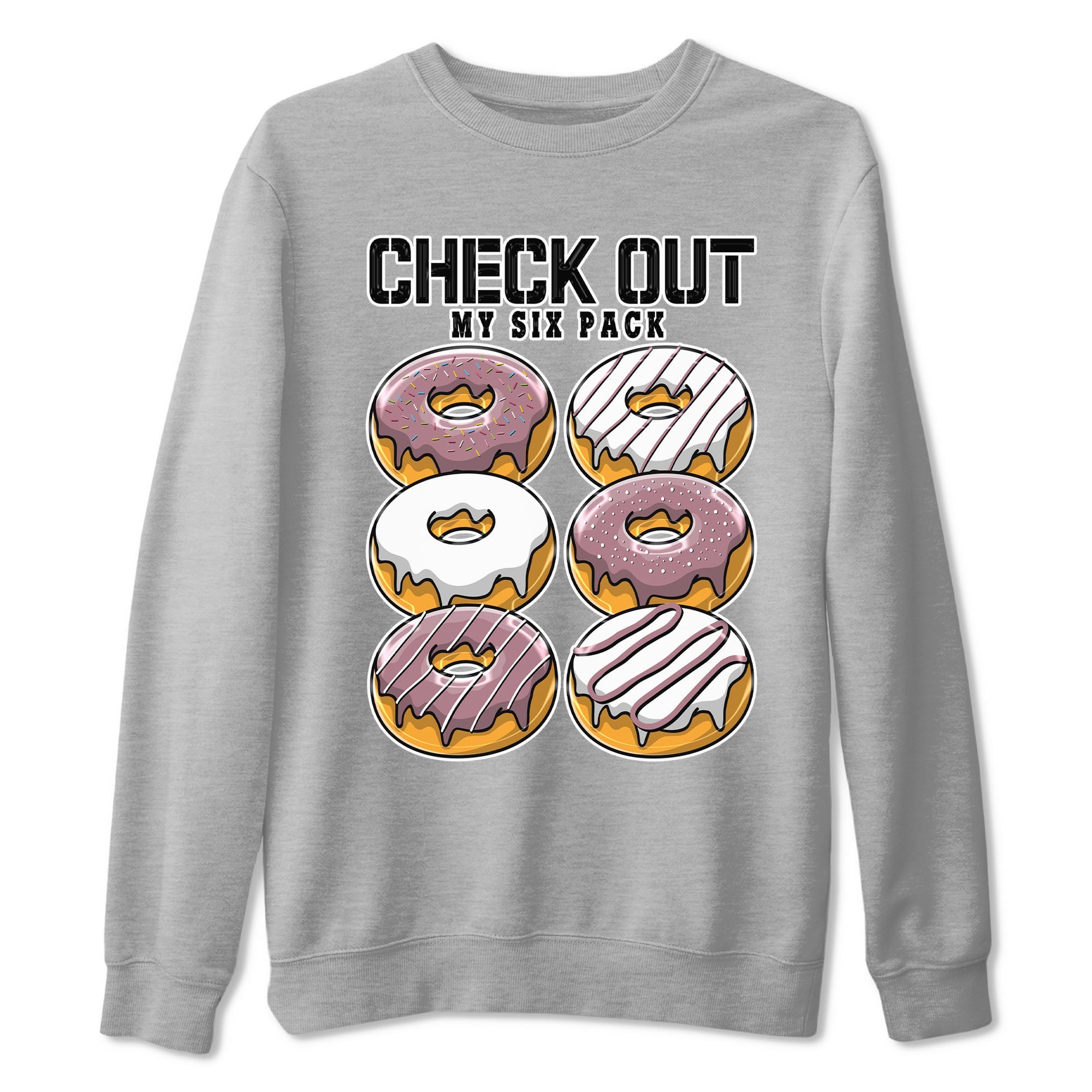 Air Jordan 1 Mauve shirt to match jordans Check Out My Six Pack sneaker tees AJ1 Mauve SNRT Sneaker Tees Sneaker Matching Clothing Brand Unisex Sneaker Tee Heather Grey 2 T-Shirt