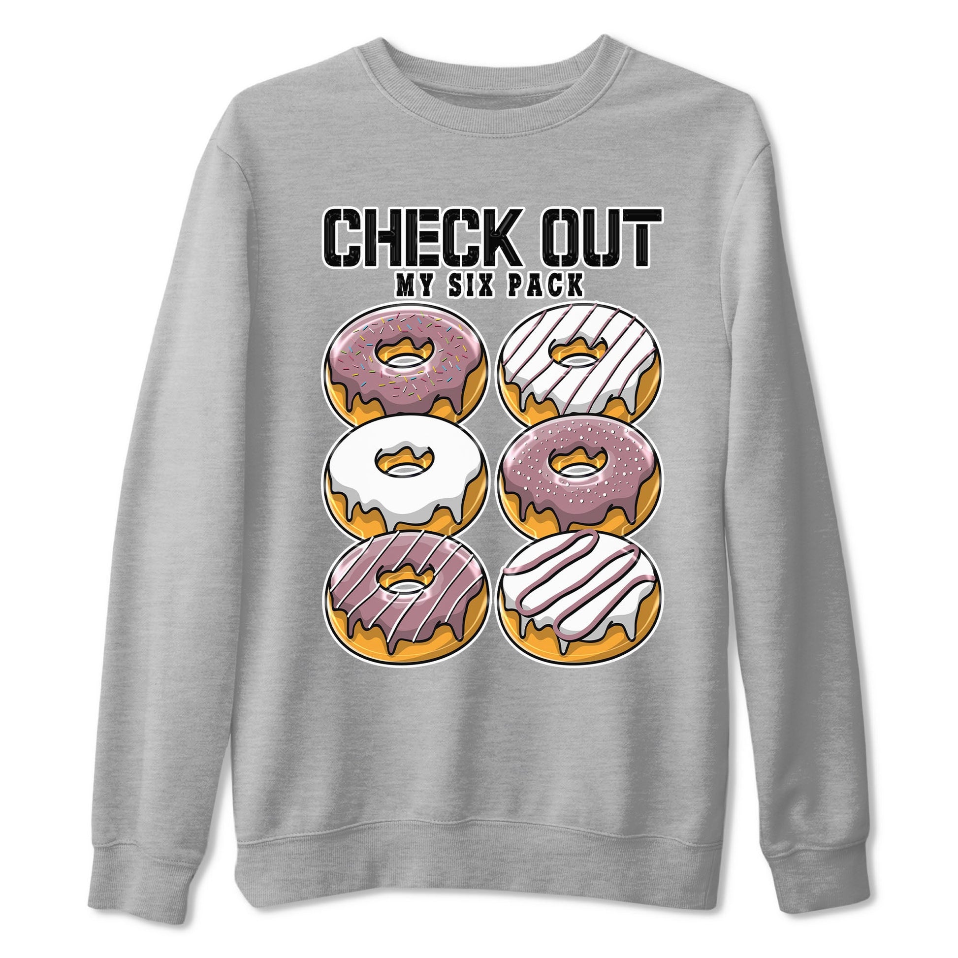 Air Jordan 1 Mauve shirt to match jordans Check Out My Six Pack sneaker tees AJ1 Mauve SNRT Sneaker Tees Sneaker Matching Clothing Brand Unisex Sneaker Tee Heather Grey 2 T-Shirt