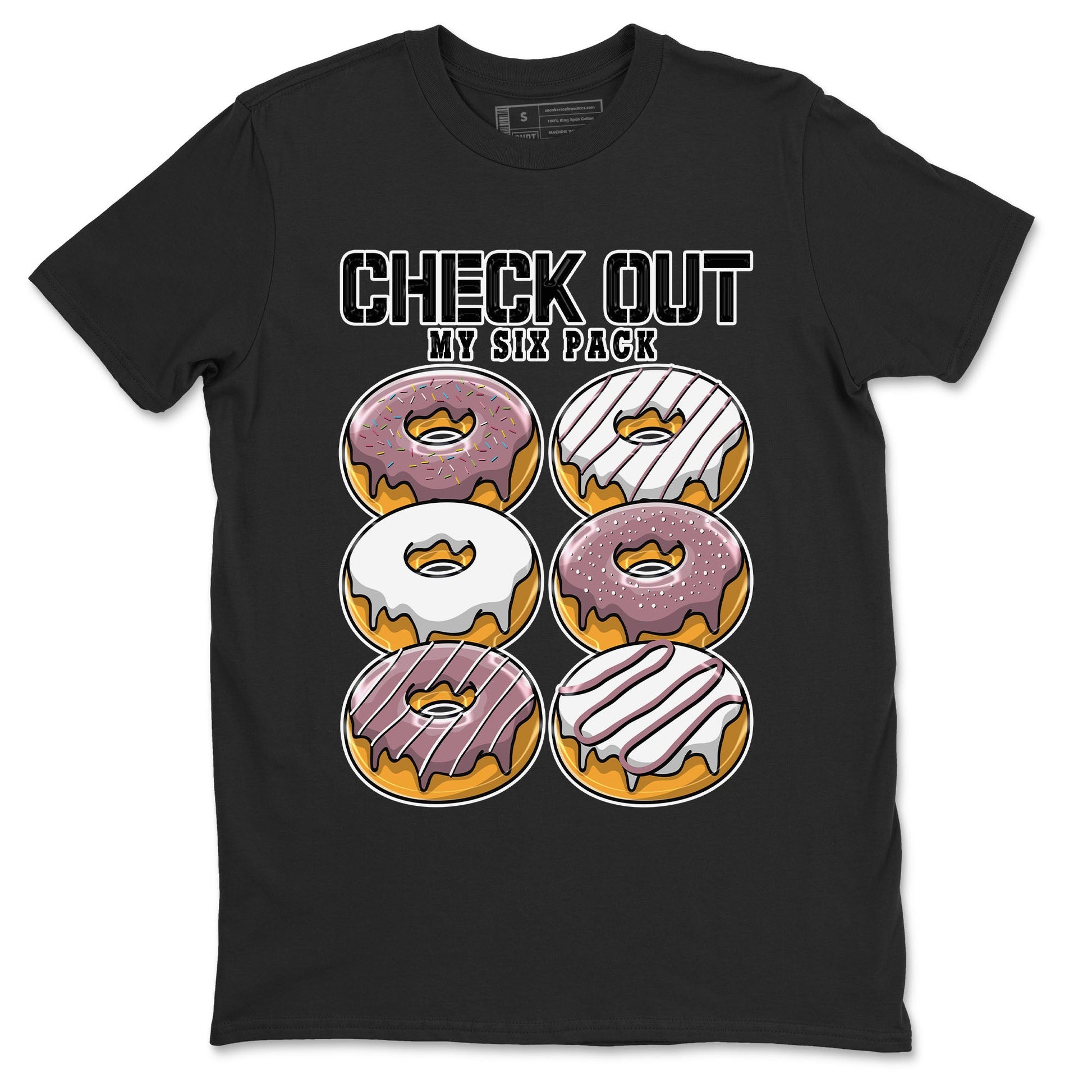 Air Jordan 1 Mauve shirt to match jordans Check Out My Six Pack sneaker tees AJ1 Mauve SNRT Sneaker Tees Sneaker Matching Clothing Brand Unisex Sneaker Tee Black 2 T-Shirt