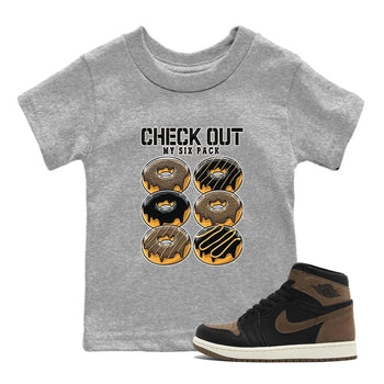 Air Jordan 1 Palomino shirt to match jordans Check Out My Six Pack sneaker tees Crew Neck Jordan 1 Retro High OG Palomino SNRT Sneaker Release Tees Baby Toddler Heather Grey 1 T-Shirt