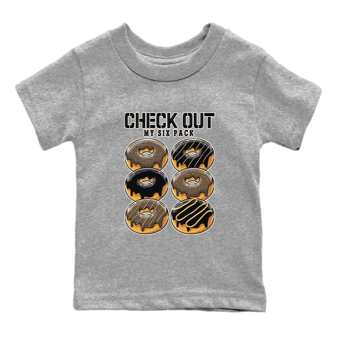 Air Jordan 1 Palomino shirt to match jordans Check Out My Six Pack sneaker tees Crew Neck Jordan 1 Retro High OG Palomino SNRT Sneaker Release Tees Baby Toddler Heather Grey 2 T-Shirt