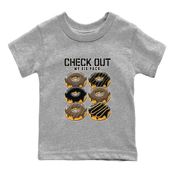 Air Jordan 1 Palomino shirt to match jordans Check Out My Six Pack sneaker tees Crew Neck Jordan 1 Retro High OG Palomino SNRT Sneaker Release Tees Baby Toddler Heather Grey 2 T-Shirt