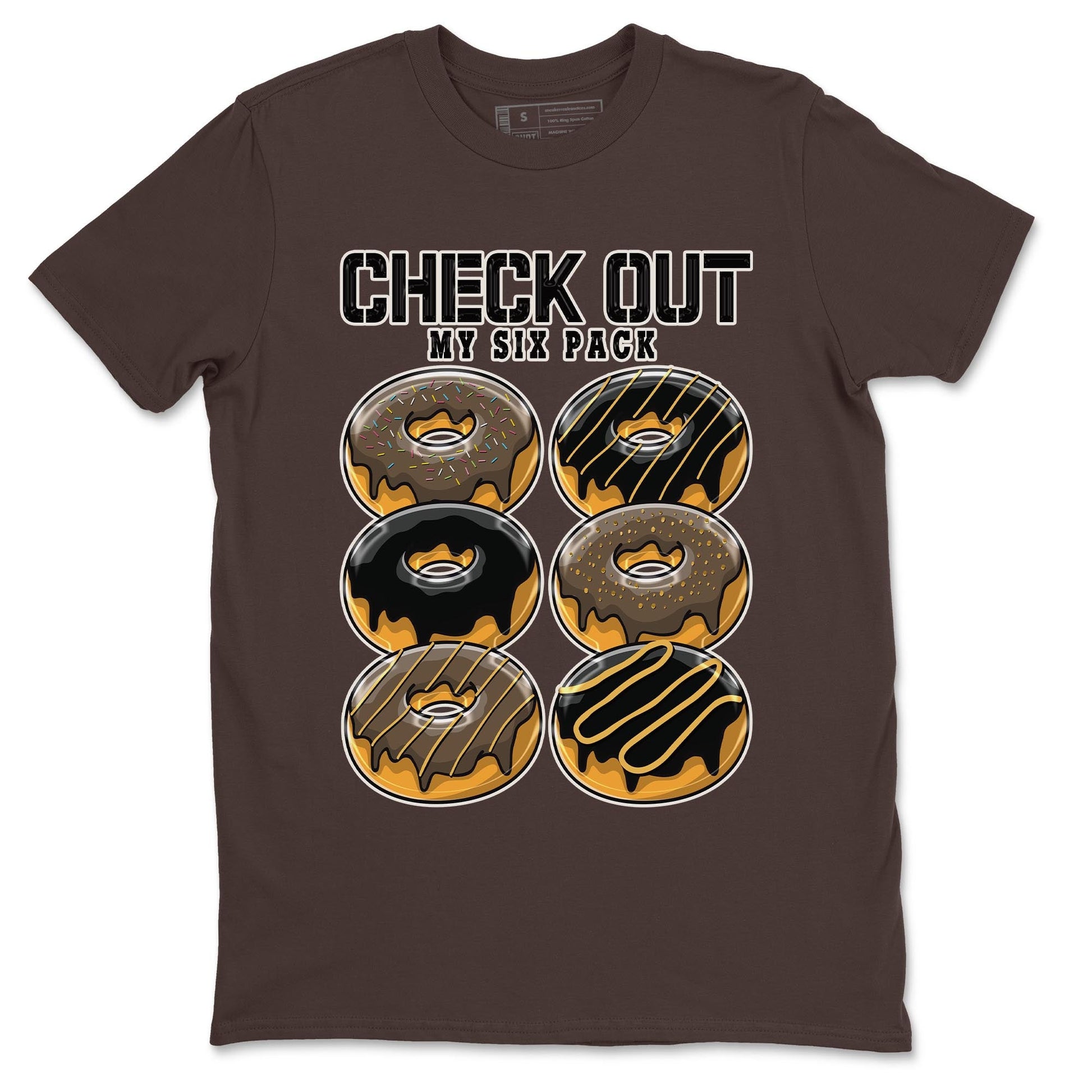 Air Jordan 1 Palomino shirt to match jordans Check Out My Six Pack sneaker tees Crew Neck Jordan 1 Retro High OG Palomino SNRT Sneaker Release Tees Unisex Casual Shirts Dark Chocolate 2 T-Shirt