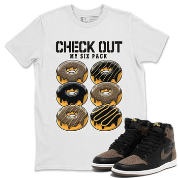 Air Jordan 1 Palomino shirt to match jordans Check Out My Six Pack sneaker tees Crew Neck Jordan 1 Retro High OG Palomino SNRT Sneaker Release Tees Unisex Casual Shirts White 1 T-Shirt