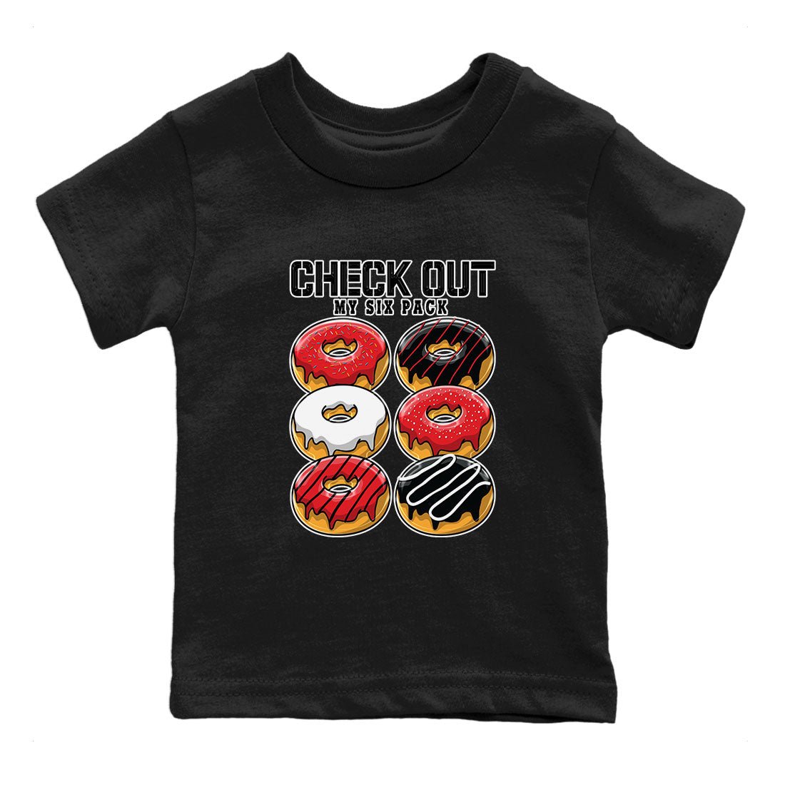Air Jordan 1 Satin Bred shirt to match jordans Check Out My Six Pack sneaker tees AJ1 Retro Satin Bred SNRT Sneaker Tees Sneaker Matching Clothing Brand Baby Toddler Black 2 T-Shirt