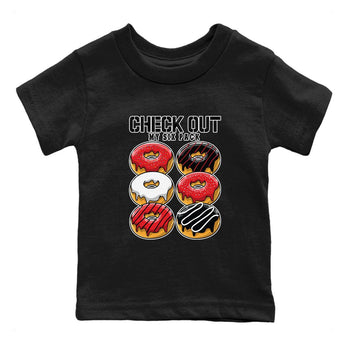 Air Jordan 1 Satin Bred shirt to match jordans Check Out My Six Pack sneaker tees AJ1 Retro Satin Bred SNRT Sneaker Tees Sneaker Matching Clothing Brand Baby Toddler Black 2 T-Shirt