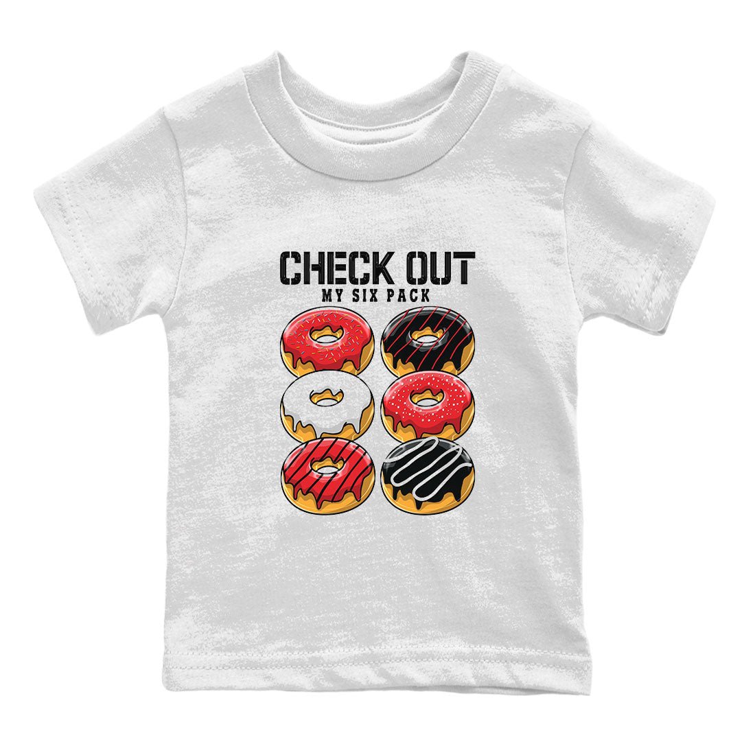 Air Jordan 1 Satin Bred shirt to match jordans Check Out My Six Pack sneaker tees AJ1 Retro Satin Bred SNRT Sneaker Tees Sneaker Matching Clothing Brand Baby Toddler White 2 T-Shirt