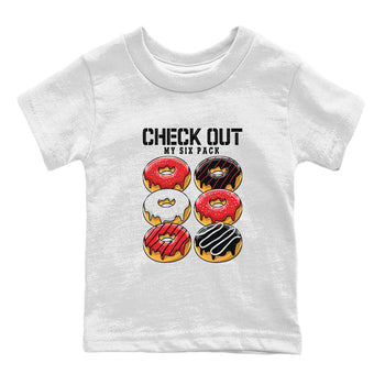 Air Jordan 1 Satin Bred shirt to match jordans Check Out My Six Pack sneaker tees AJ1 Retro Satin Bred SNRT Sneaker Tees Sneaker Matching Clothing Brand Baby Toddler White 2 T-Shirt