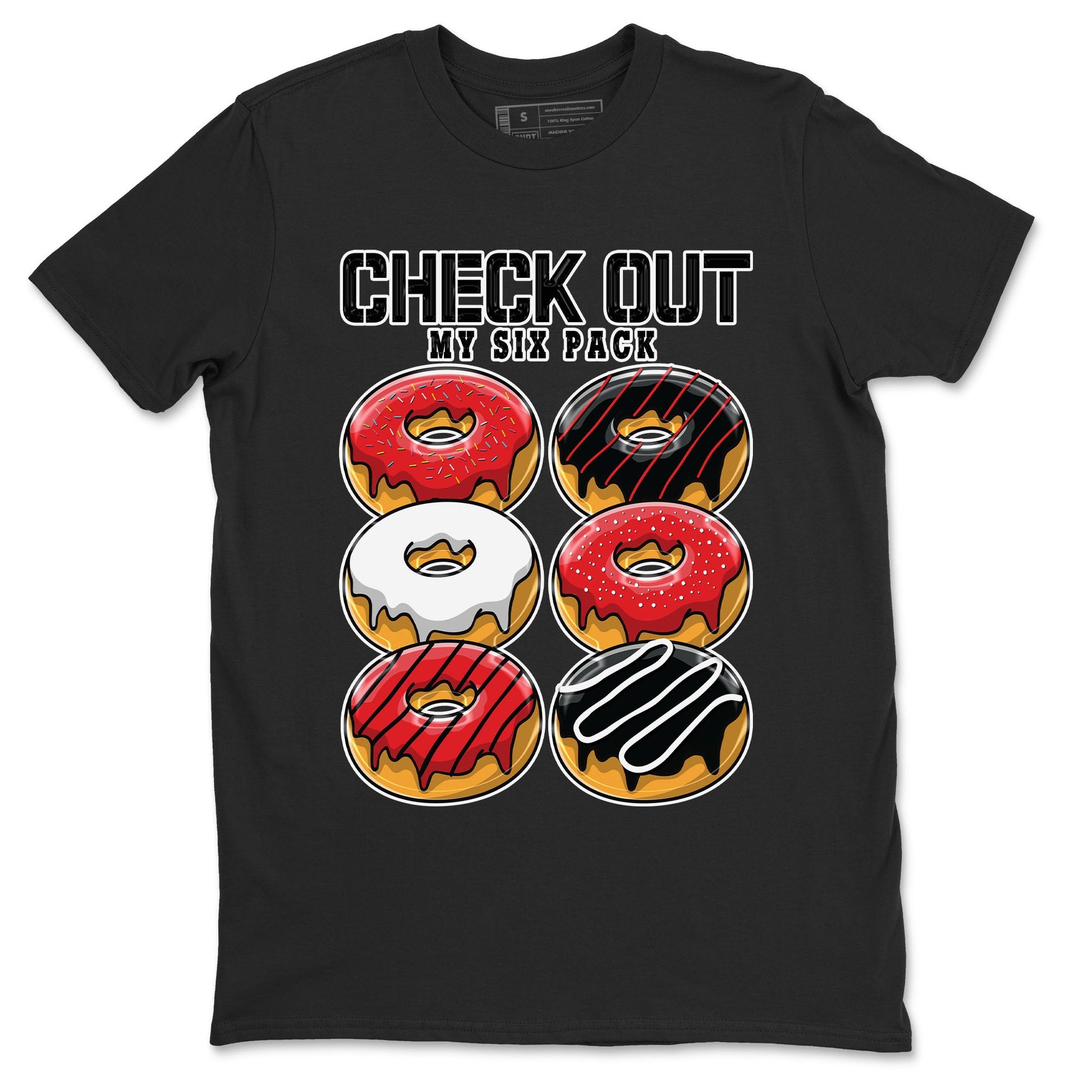 Air Jordan 1 Satin Bred shirt to match jordans Check Out My Six Pack sneaker tees AJ1 Retro Satin Bred SNRT Sneaker Tees Sneaker Matching Clothing Brand Unisex Sneaker Tee Black 2 T-Shirt