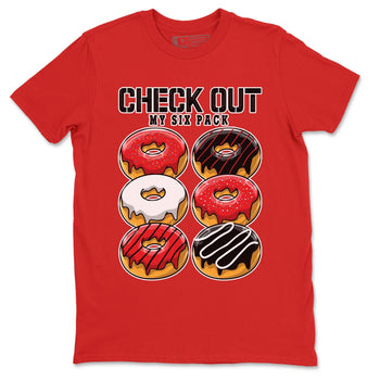 Air Jordan 1 Satin Bred shirt to match jordans Check Out My Six Pack sneaker tees AJ1 Retro Satin Bred SNRT Sneaker Tees Sneaker Matching Clothing Brand Unisex Sneaker Tee Red 2 T-Shirt